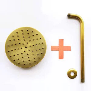 رأس دش مطري دائري من DecorBites™ مقاس 8 بوصات من النحاس بلمسة نهائية من النحاس العتيق