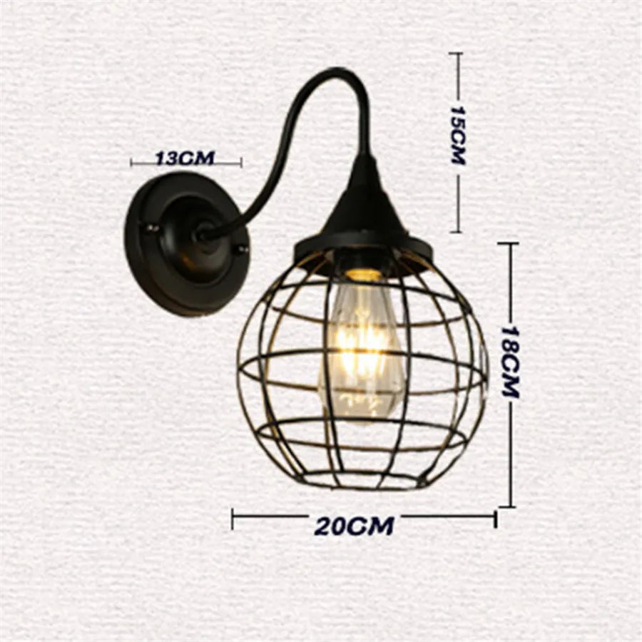 DecorBites™ Iron Cage Wall Sconce for Indoor Bedroom, Bar Counter, and ReadingAreaView