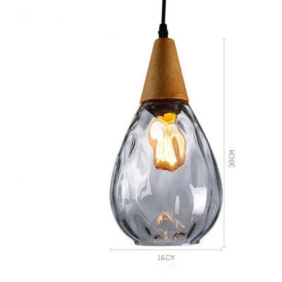 DecorBites™ Glass Wooden Pendant Lamp: Modern Creative Hanging Lighting for Living Room, Restaurant, Bar.