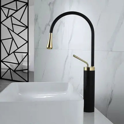 DecorBites™ Brushed Gold Basin Faucet Hot Cold Swivel Sink Water Crane