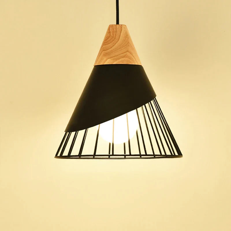Wood Iron Pendant Lamp