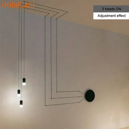 Lámpara de pared colgante LED negra DecorBites™ de estilo industrial retro