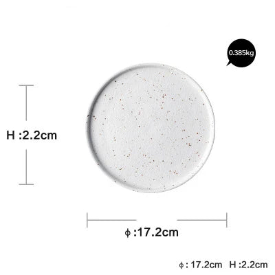 DecorBites™ Ceramic Dinner Plate Set - Round Western Meal Plate, Steak Dish, Rice Bowl