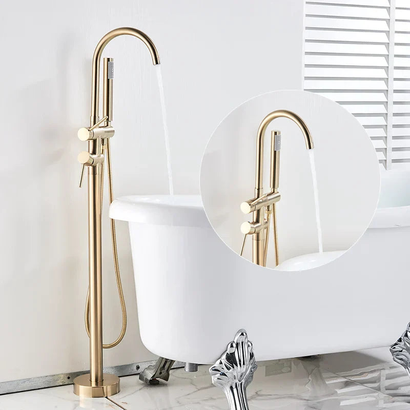 Grifo para lavabo y bañera DecorBites™ dorado con teleducha
