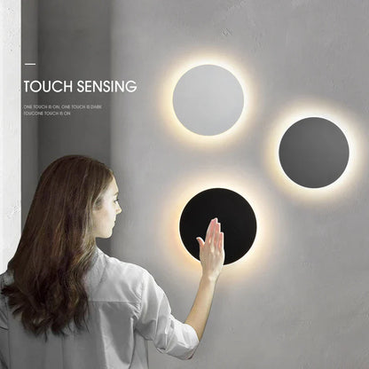 DecorBites™ LED RGB Round Wall Lights: Acrylic Touch Sensitive, Remote Controlled Bedroom Indoor Decor