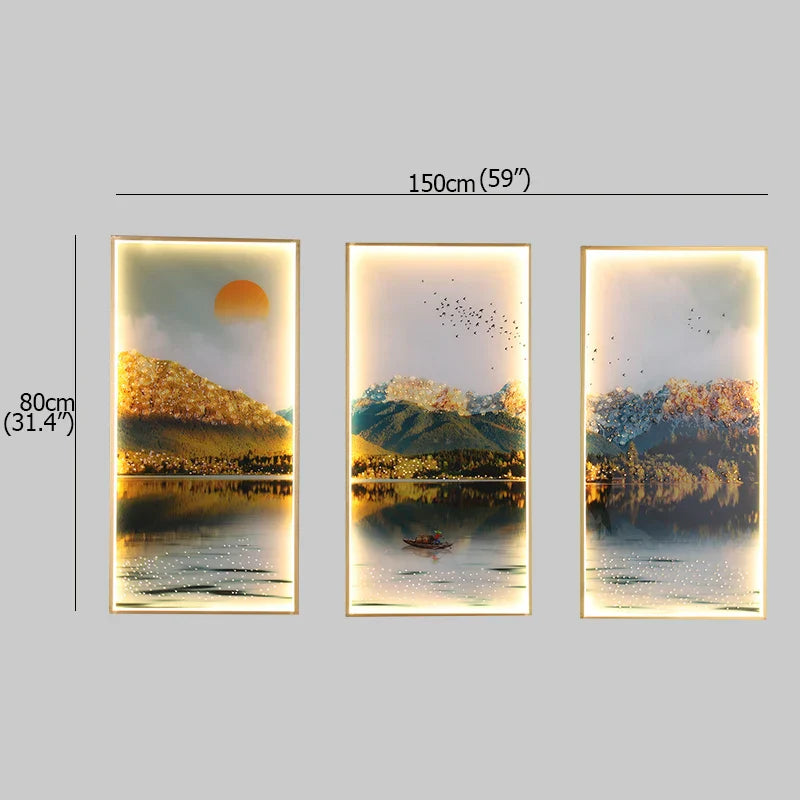 Modern LED Wall Sconce Gold Set Of 3 Foyer