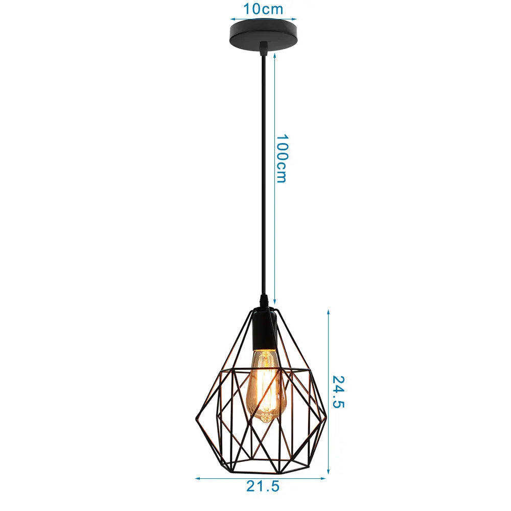 DecorBites™ Iron Cage Chandelier Loft Ceiling Light for Kitchen Bedroom Living Room