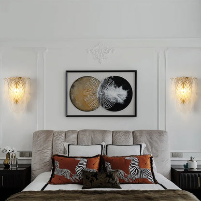 DecorBites™ Crystal Feather Wall Lamp: Modern Luxury for Bedroom, Living Room & Restaurant