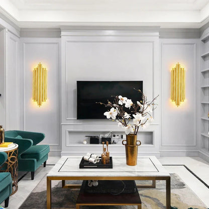 DecorBites™ Gold LED Wall Lamp for Modern Minimalist Living Room, Bedroom, Study - Indoor Light Fixtures