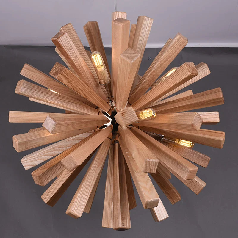DecorBites™ Dandelion Wooden Pendant Lights - Solid Wood Hanging Lamps for Dining Room & Restaurant