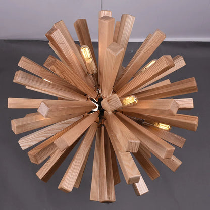 DecorBites™ Dandelion Wooden Pendant Lights - Solid Wood Hanging Lamps for Dining Room & Restaurant
