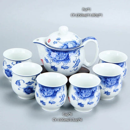Juego de té DecorBites™ con tetera de dragón, vajilla de porcelana Kung Fu para la ceremonia del té Puer Oolong