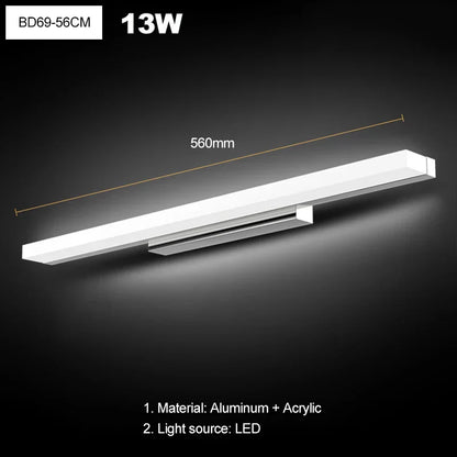 DecorBites™ LED Acrylic Wall Lamp for Bathroom & Bedroom, Modern Simplicity, Anti-fog Sconces