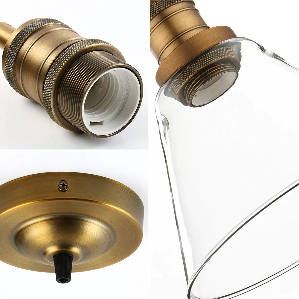 Decorbites™ Klar-Glas-Trichter-Kegelleuchte - Industrielle Vintage 1-Licht-Deckenleuchte