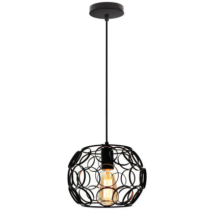 DecorBites™ Industrial Iron Pendant Lights Modern Metal Cage E27 LED Hanging Lamp for Home & Restaurant