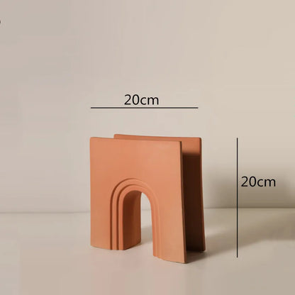 Jarrón de cerámica DecorBites™ con rayas geométricas para decoración del hogar y manualidades con arreglos florales