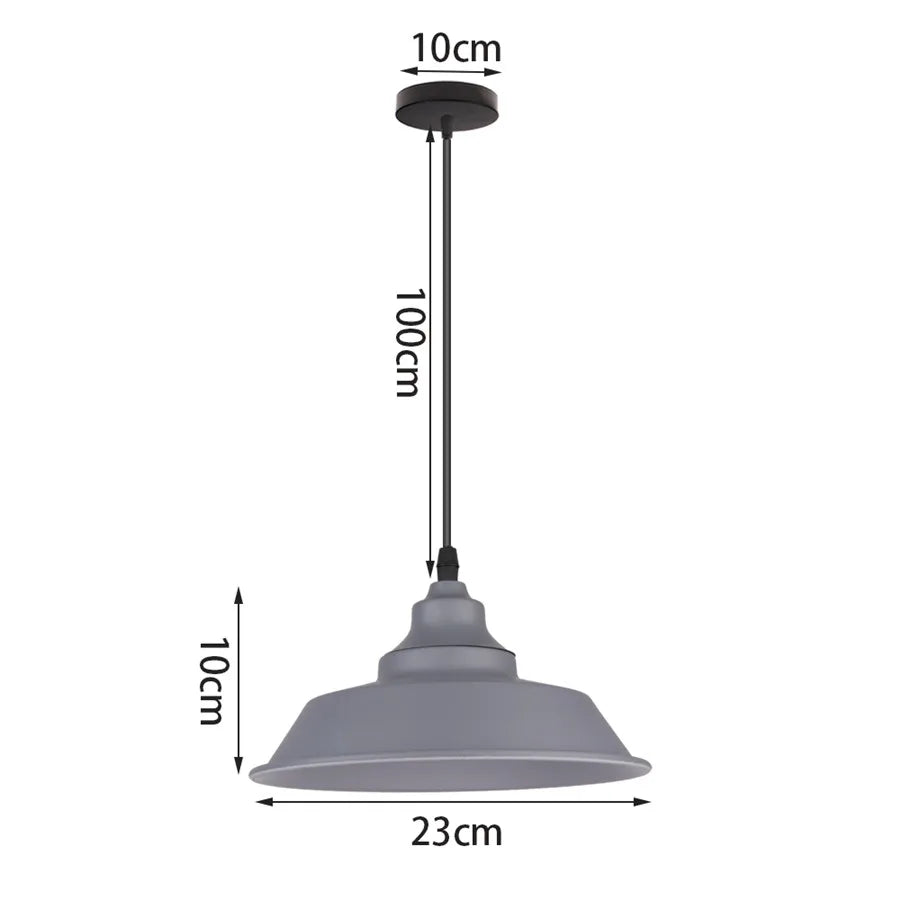 DecorBites™ Industrial Gray Pendant Light with LED for Living Room, Foyer - Modern Luminaire