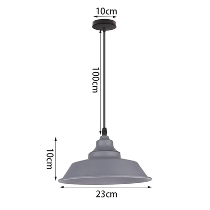 DecorBites™ Industrial Gray Pendant Light with LED for Living Room, Foyer - Modern Luminaire