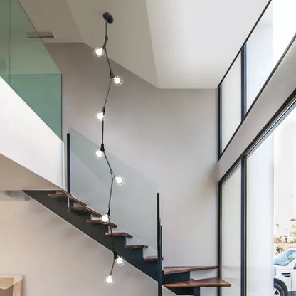 Lámpara de araña de bolas de cristal DecorBites™ para la decoración de escaleras de hoteles y villas