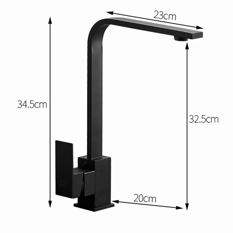 Grifo de cocina Decorbites™: Cromo/Oro con rotación de 360° Mezclador de grifo, montado en cubierta para fregadero de utilidad