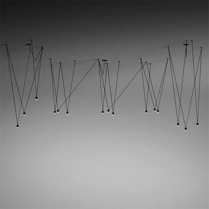 ثريا سلكية LED هندسية من DecorBites™ - مصباح عنكبوتي للديكور المنزلي الصناعي