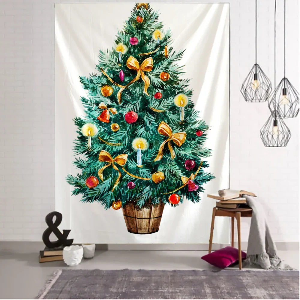 Decobites Christmas Tree Tapestry Wall Hanging Ornament for Festive Home Decor