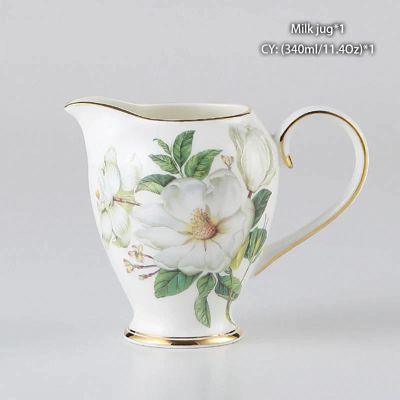 Jarra de leche DecorBites™ de porcelana fina: elegante jarra de cerámica para crema, té, café o espresso.