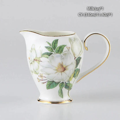 Jarra de leche DecorBites™ de porcelana fina: elegante jarra de cerámica para crema, té, café o espresso.