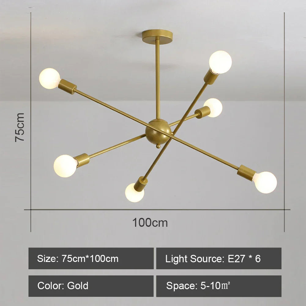DecorBites™ LED Metal Chandeliers for Living Room - Stylish Ceiling Light for Home Decor