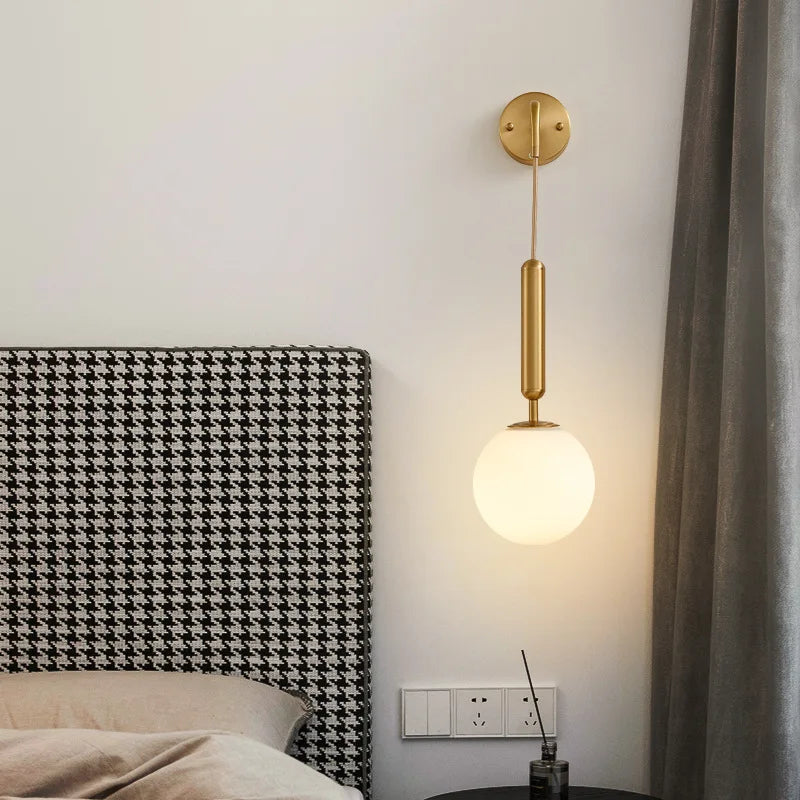 DecorBites™ Glass Ball LED Wall Sconce: Modern Nordic Minimalist Lighting for Living Bedroom Décor