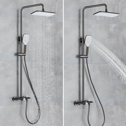 DecorBites™ Black Gray Wall Mounted Shower System Set with Bathtub Faucet