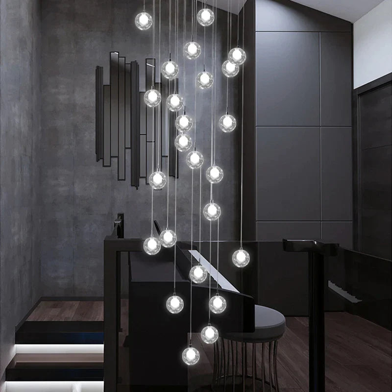 DecorBites™ Bubble LED Chandelier: Modern Art Glass Ball Lighting for Home, Hotel, Hallway