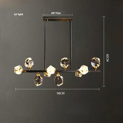 Lámpara de araña LED DecorBites™ Crystal Copper Black para comedor