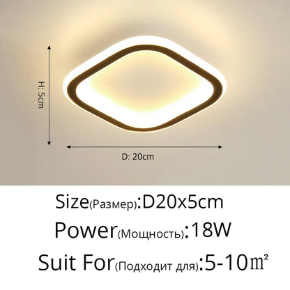 Lámpara de techo LED negra DecorBites™ para entrada de casa - Lámpara moderna para balcón o interior