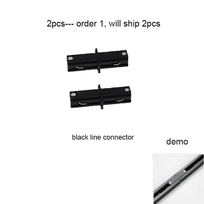 DecorBites™ 100cm Black White Track for Track Lights Aluminum Rail Part