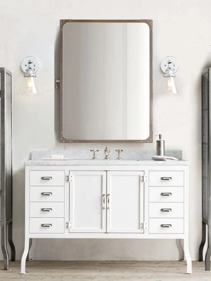 وحدة إضاءة حائطية من DecorBites™ بتصميم قمعي من الزجاج - مصباح معدني عصري لغرفة النوم والحمام