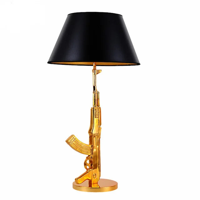 Lámpara de Pie AK47 Oro Decorbites™: Luz Nocturna Moderna de Resina para Decoración del Hogar
