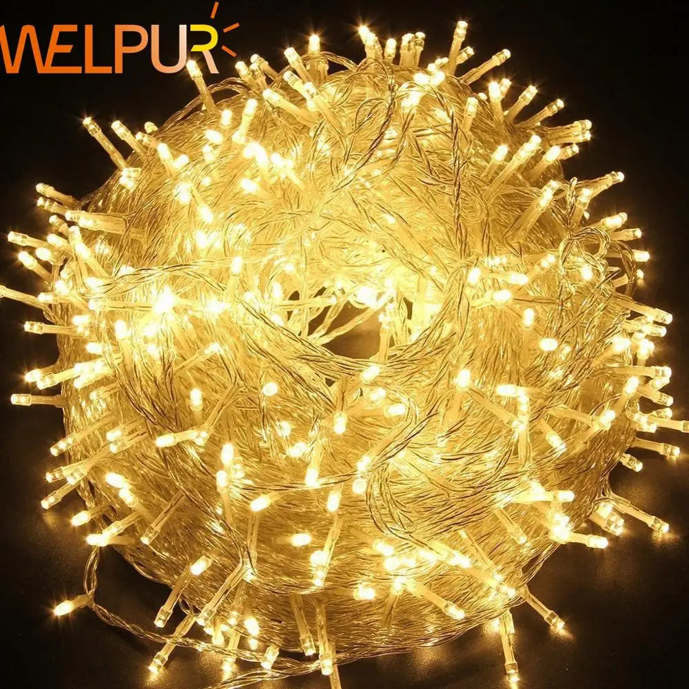 Guirnalda de luces LED DecorBites™ de 220 V para exteriores, impermeable, ideal para fiestas navideñas, bodas y cumpleaños.