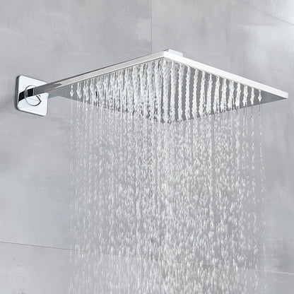 رأس دش مطري LED مربع من النحاس من DecorBites™ مقاس 8 بوصات مع ذراع تثبيت على الحائط