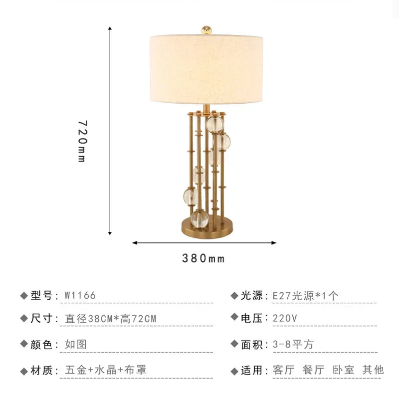 DecorBites™ Crystal Table Lamp: Nordic Light Luxury Design for Bedroom Bedside