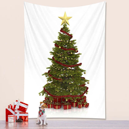 Decobites Christmas Tree Bedroom Decoration Wall Tapestry Mattress - Large Bohemian New Year Party Decor