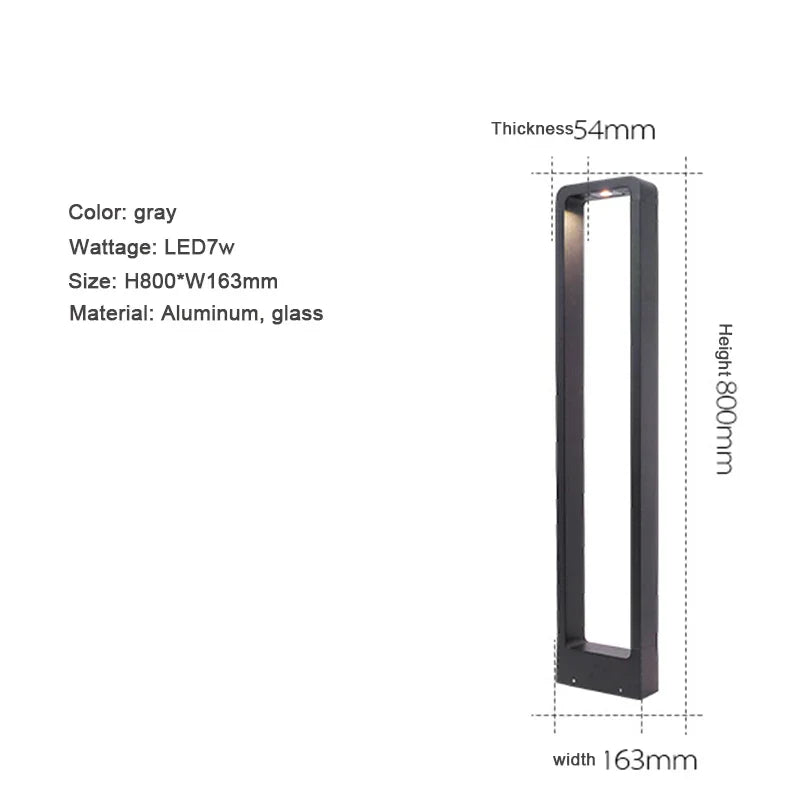 DecorBites™ 7W LED عمود إضاءة من الألومنيوم للحدائق الخارجية
