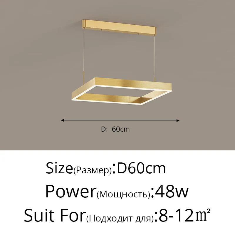 DecorBites™ LED Chandelier: Modern Aluminum Luster Lamps for Bedroom, Hall, Dining, Living Room