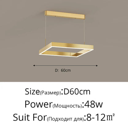DecorBites™ LED Chandelier: Modern Aluminum Luster Lamps for Bedroom, Hall, Dining, Living Room