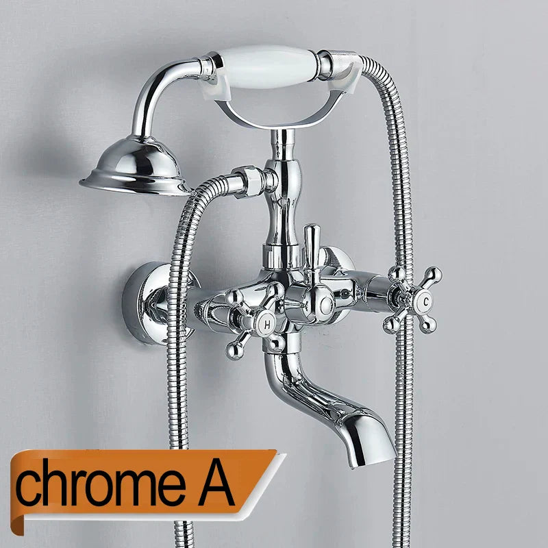 DecorBites™ Dual Handle Luxury Bathtub Faucet with Handheld Shower Mixer