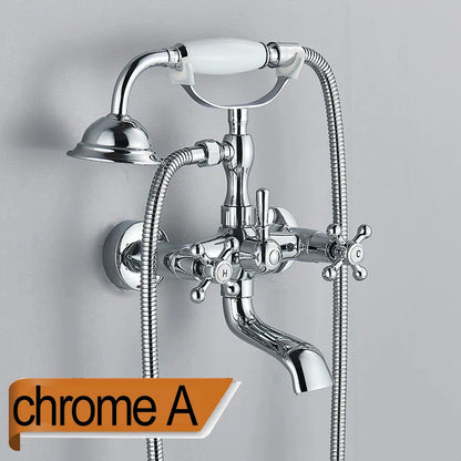 DecorBites™ Dual Handle Luxury Bathtub Faucet with Handheld Shower Mixer