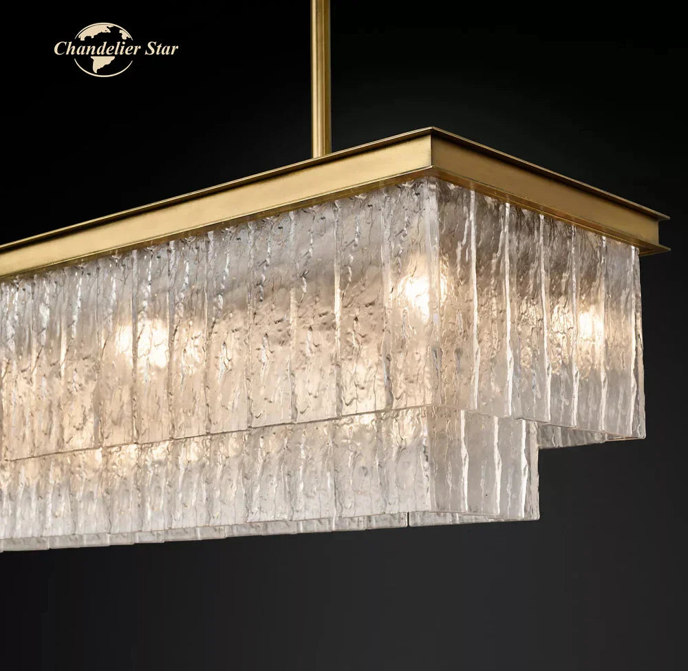 DecorBites™ LED Glace Rectangular Chandelier Light for Dining Kitchen Living Room