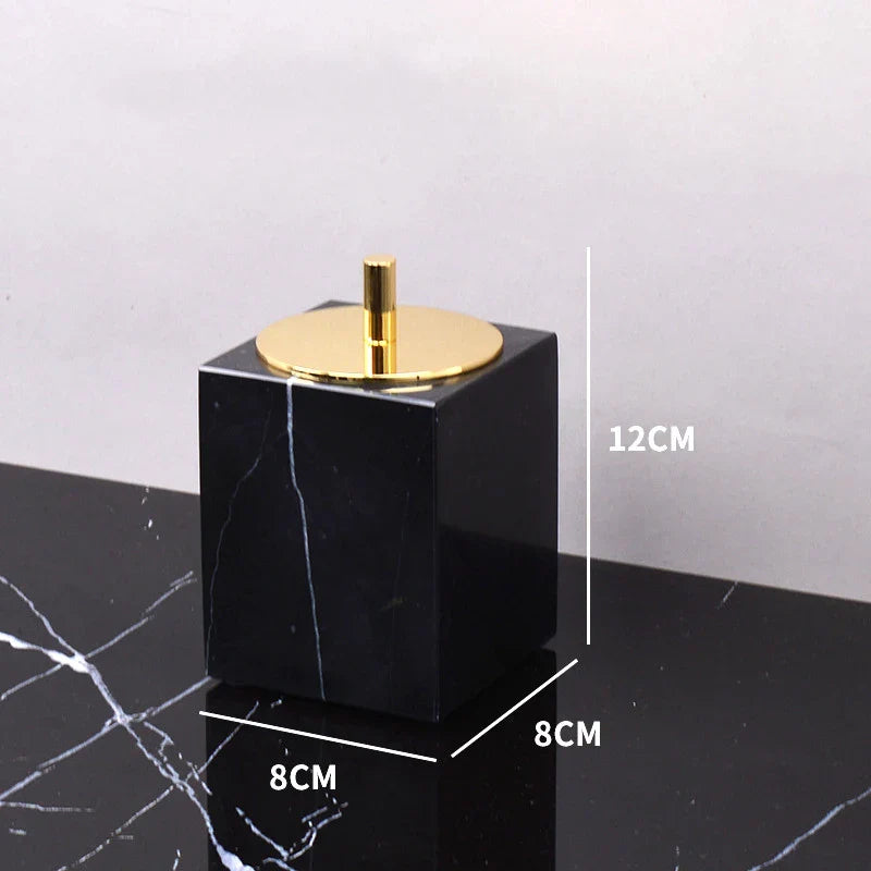 طقم حمام DecorBites™ من رخام ماركينا الأسود cue.opti