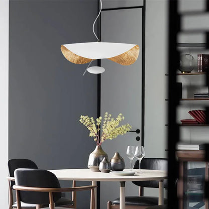 DecorBites™ Lederam Manta Pendant Lamp - Industrial Retro Design, White & Black.