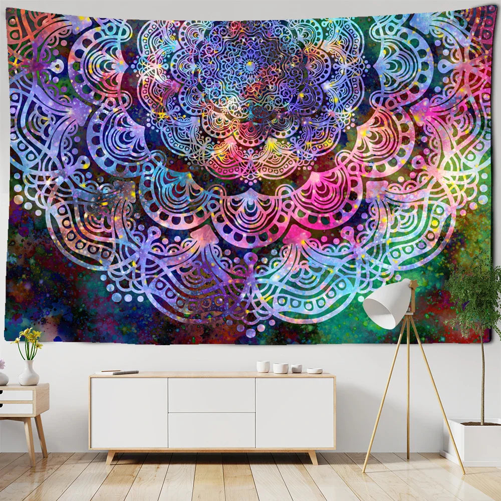 Decobites Mandala Indian Tapestry Wall Hanging Bohemian Beach Towel Rug Yoga Mat Blanket